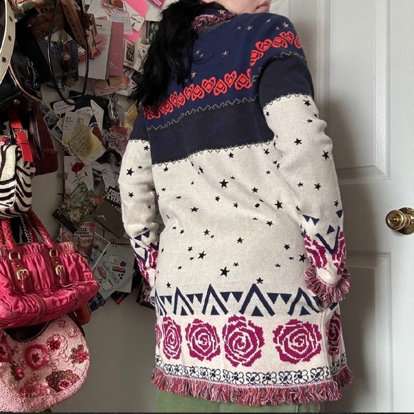 525 America Jacquard Belt Cardigan small - Picture 3 of 7